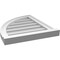 Ekena Millwork Quarter Round Top Left Surface Mount PVC Gable Vent w/ 2"W x 2"P Brickmould Sill Frame, 18"W x 22"H GVPQL18X2203SN - alternate 2